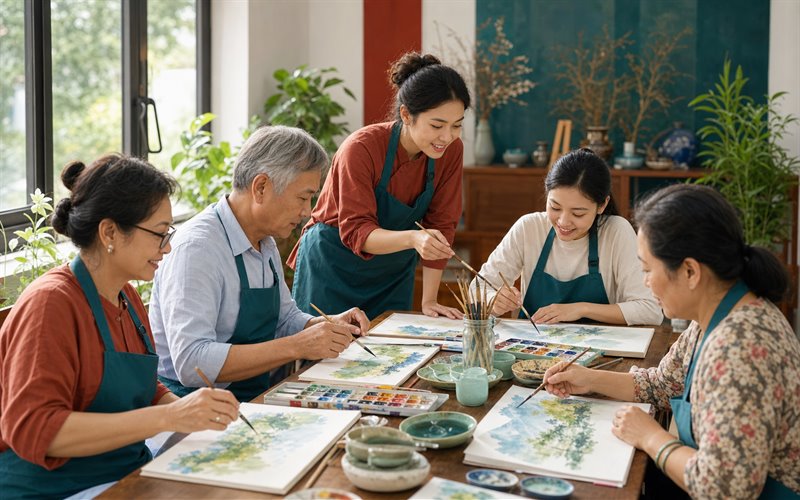 Triển lãm tranh học viên lớp mỹ thuật